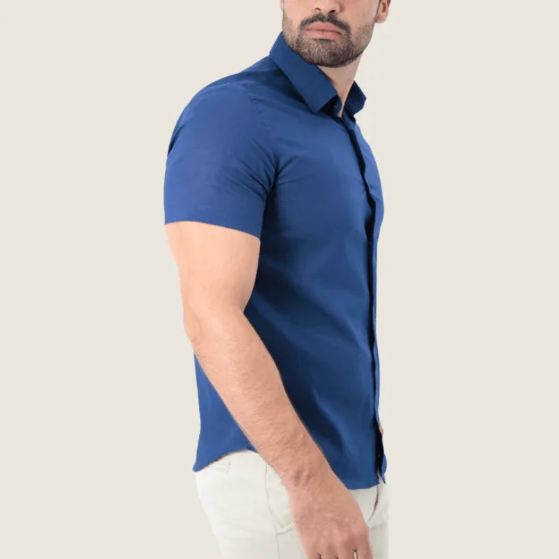 Camisa Slim Fit Manga Curta Ponto Zero