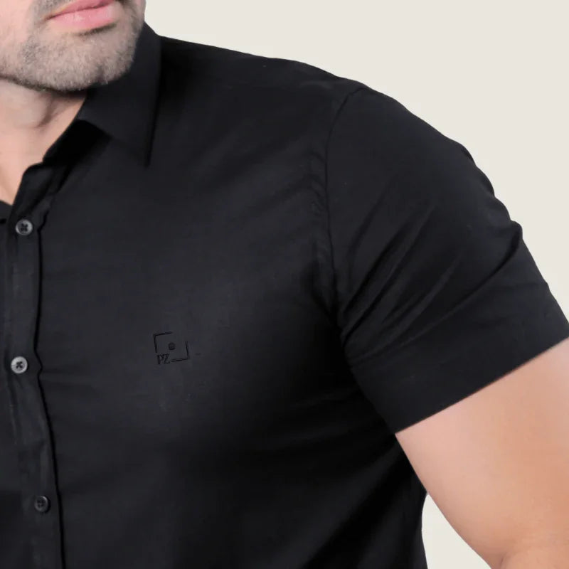 Camisa Slim Fit Manga Curta Ponto Zero