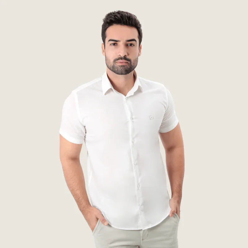 Camisa Slim Fit Manga Curta Ponto Zero